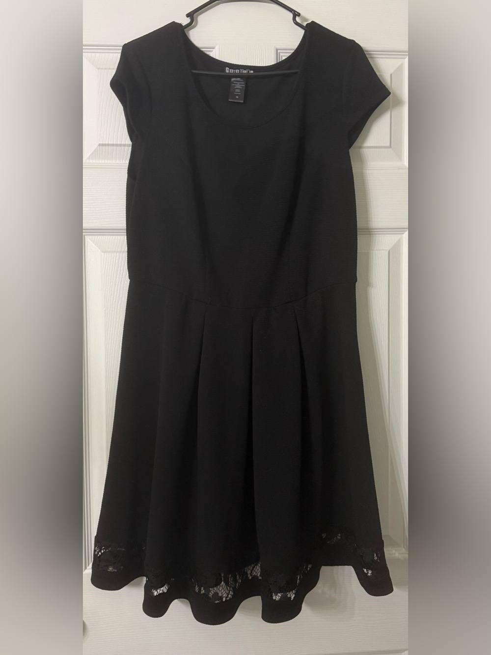 Paper Doll: Black Midi Dress with Pleated Skirt